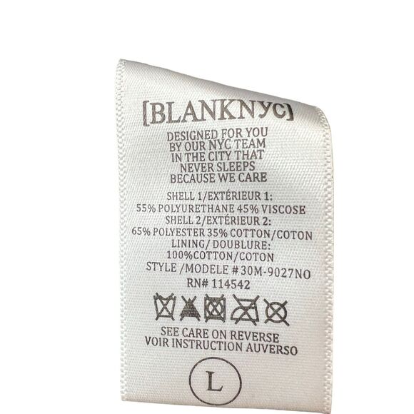 Women's Blank NYC Asymmetrical Biker Faux Leather Moto Jacket Zip Up Size Large - Picture 6 of 6